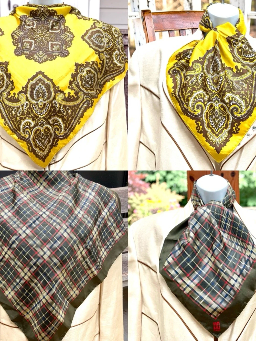 (2) Silk Scarf /Bandana 23